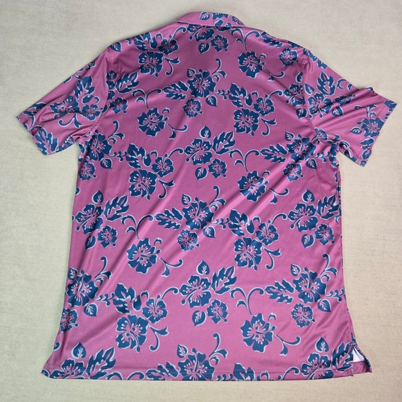 Reyn Spooner Men's Hawaiian Hibiscus Floral Shirt Large Brrr Limited Issue Golf - Picture 2 of 5